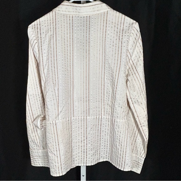 Women's Worthington Stretch V-Neck collard Tie/Wrap Business Blouse Size 10 - Picture 3 of 6